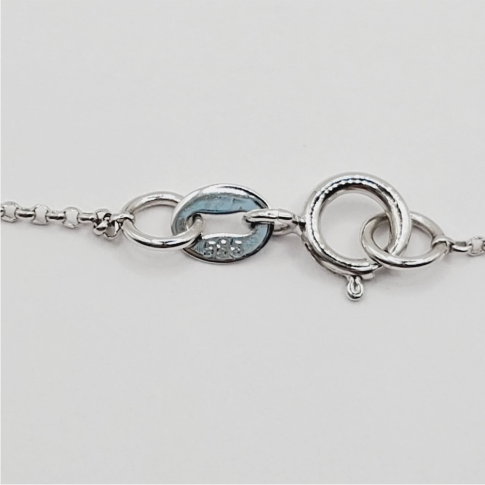 14k Solid White / Black Gold Genuine Round Diamond Swirl Pendant Necklace - Picture 5 of 10